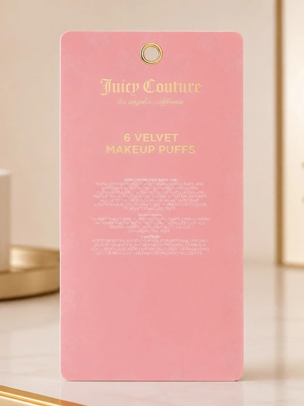 Juicy Couture Pink Velvet Makeup Puffs 6 Pack Beauty Blender Set